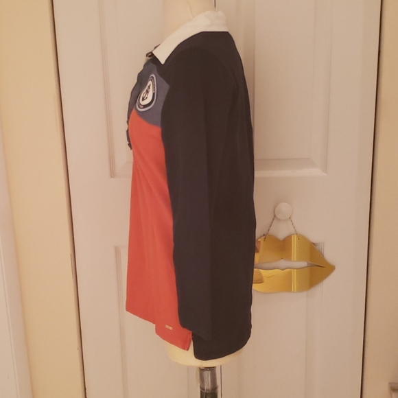 Tommy Hilfiger 3/4 Sleeve Rugby Colorblock Polo Shirt - Picture 2 of 8